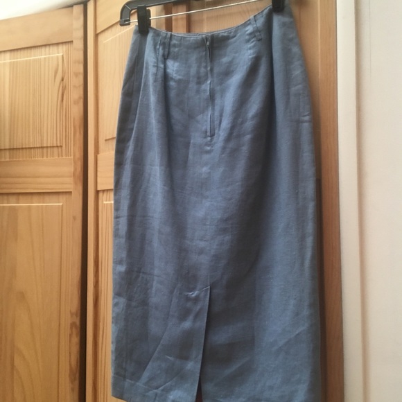Kenzo, Blue Linen Skirt, Size 2 - Picture 2 of 5